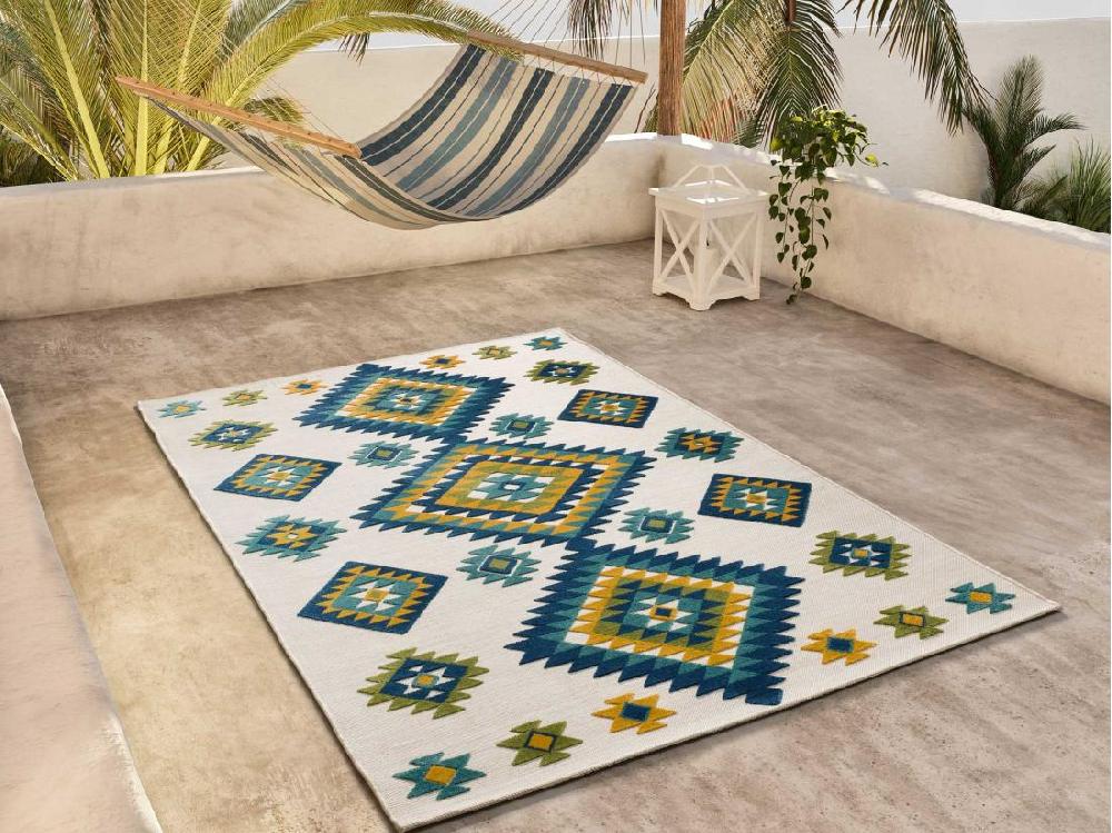 vente unique Tapis extérieur - ethnique avec relief - multicolore - 160 x 230 cm - MILA