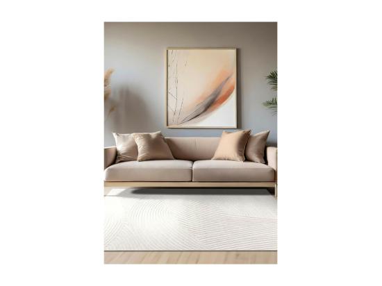 Vente Unique Tapis Extérieur Intérieur Géométrique - ALANYA 41 Crème 80*150