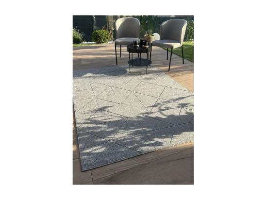 Vente Unique Tapis Extérieur Intérieur Géométrique BODRUM 26 Gris 160*230