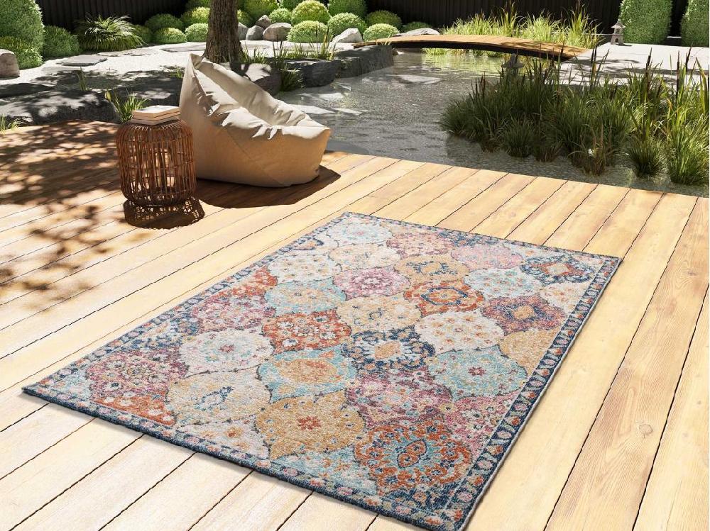 vente unique Tapis extérieur - vintage - multicolore - 200 x 290 cm - LUNA