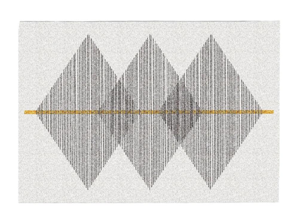 Vente Unique Tapis Géométrique - 120 X 170 Cm - Blanc Et Gris - NIMIRIA