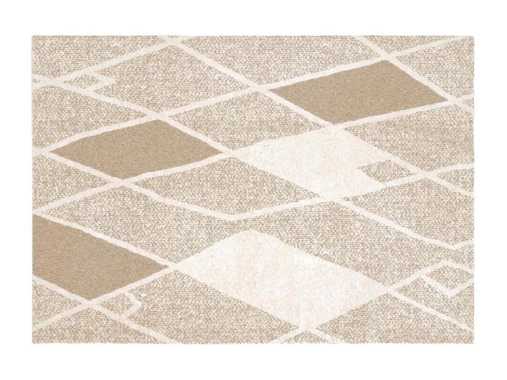 Vente Unique Tapis Géométrique - 160 X 230 Cm - Beige - LAZINA