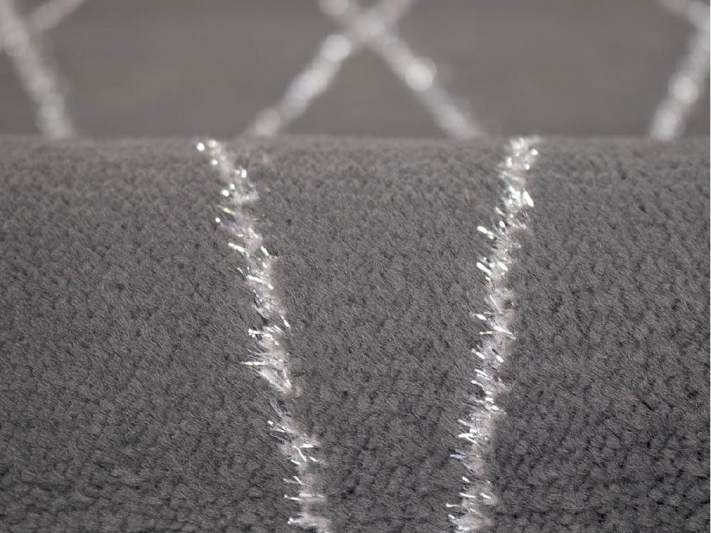 Vente Unique Tapis Géométrique Avec Finition Lurex - 160 X 230 Cm - Taupe - TROZIA