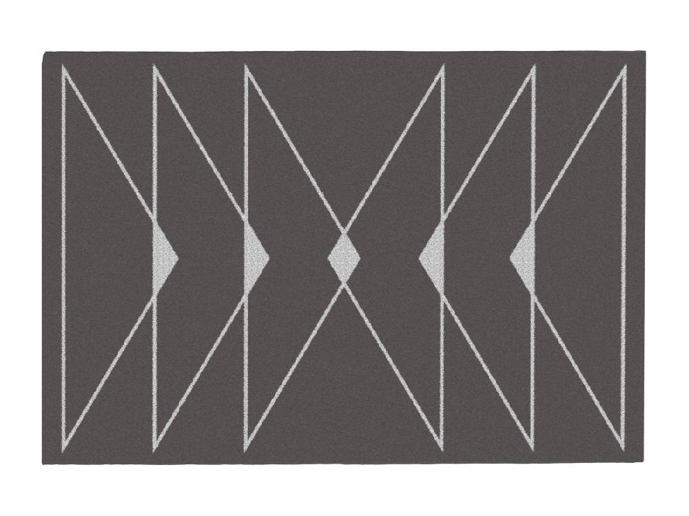 vente unique Tapis géométrique avec finition lurex - 160 x 230 cm - Taupe - TROZIA