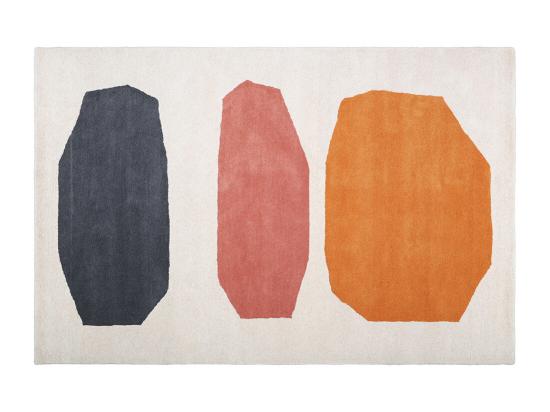 Vente Unique Tapis Géométrique En Laine Tufté Main DARUVAR - 120 X 170 Cm - Multicolore