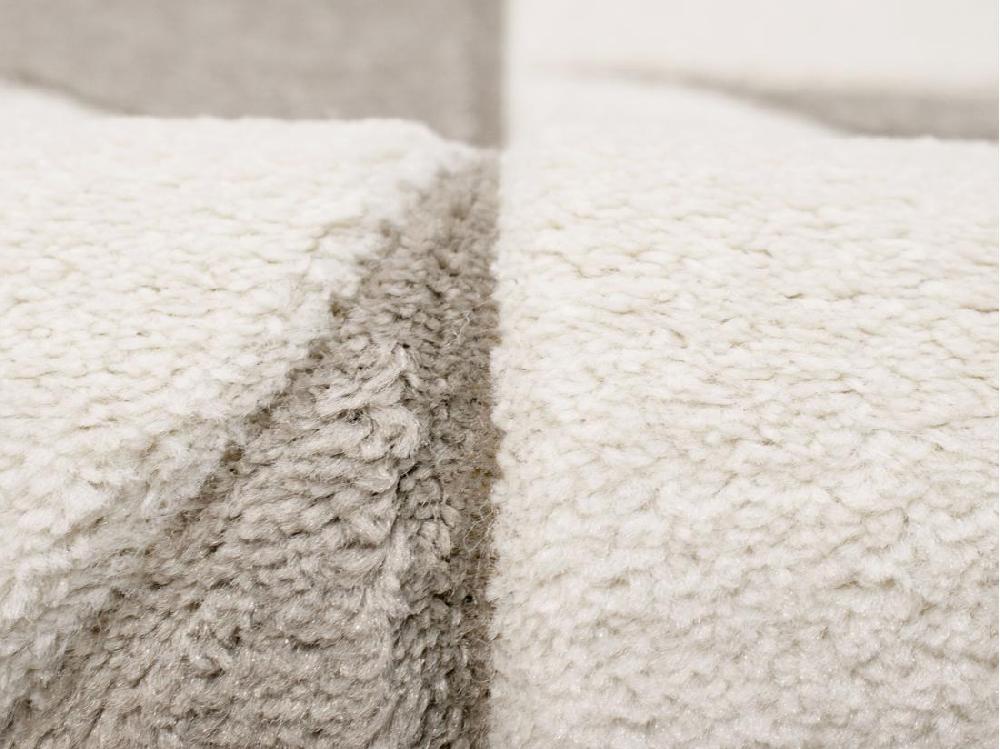 Vente Unique Tapis Géométrique En Relief - 160 X 230 Cm - Gris Et Beige - GRAFITA