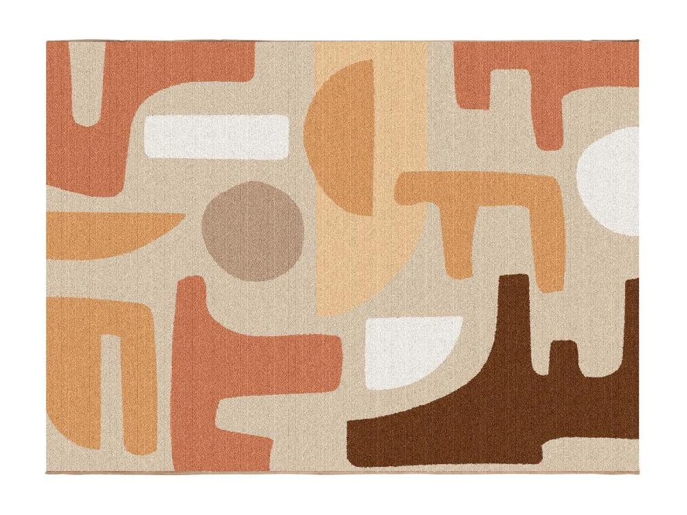 Vente Unique Tapis Intérieur Ou Extérieur à Motifs Abstraits - 150 X 200 Cm - Multicolore - ENIGMO