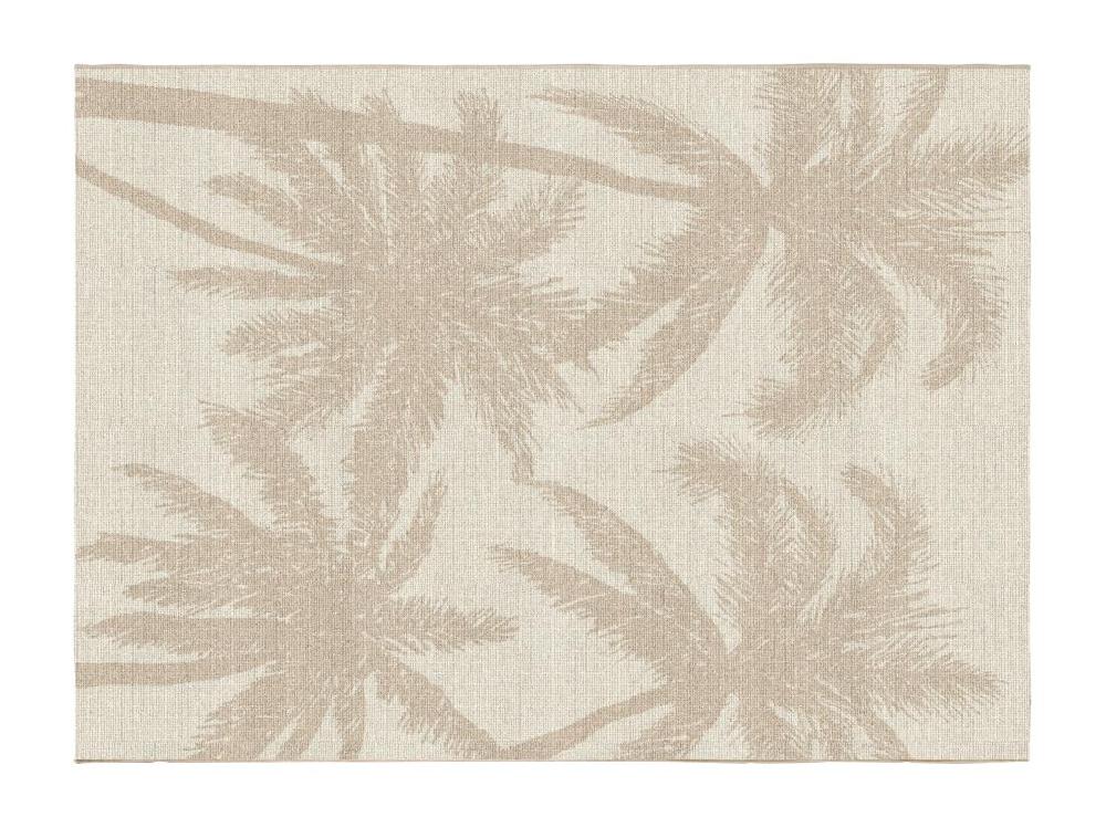 Vente Unique Tapis Intérieur Ou Extérieur à Motifs Palmiers - 150 X 200 Cm - Beige - BENERIS