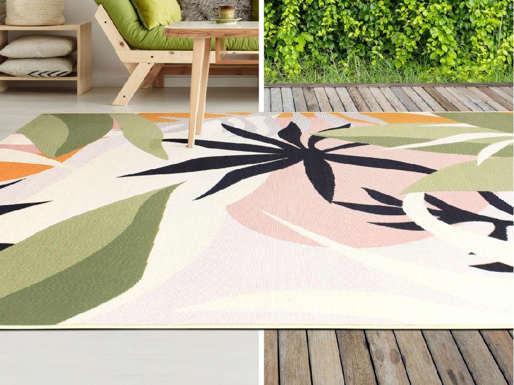 Vente Unique Tapis Intérieur Ou Extérieur Motif Tropical - 200 X 300 Cm - Multicolore - FLAVIA