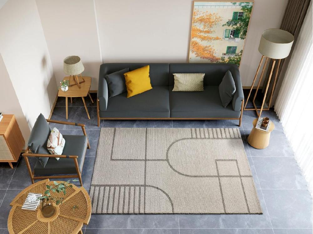 vente unique Tapis intérieur - scandinave - beige - 160 x 230 cm - SNOWY