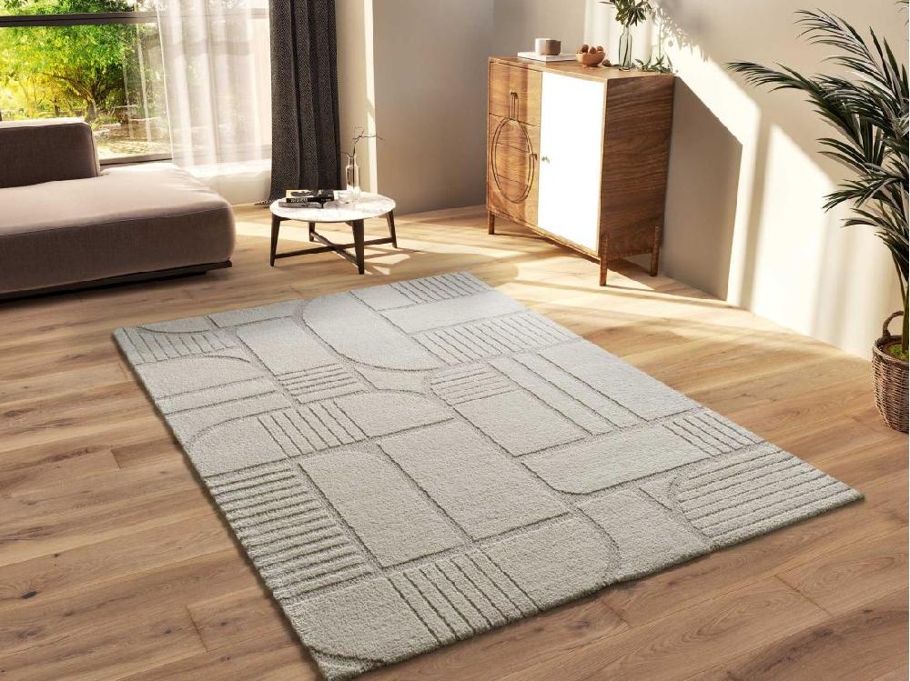 vente unique Tapis intérieur - scandinave - blanc - 160 x 230 cm - SNOWY