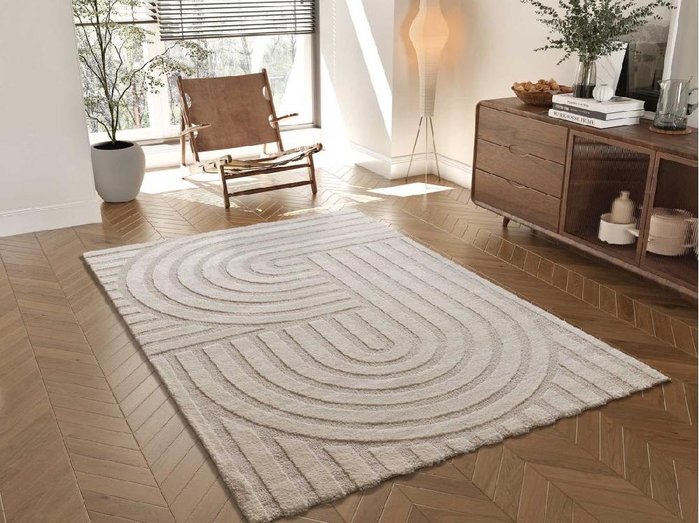 vente unique Tapis intérieur - scandinave - blanc - 160 x 230 cm - SNOWY