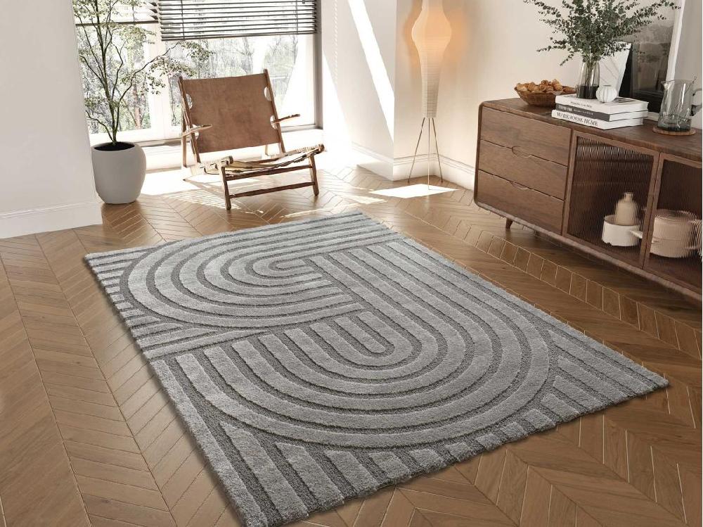 vente unique Tapis intérieur - scandinave - gris - 160 x 230 cm - SNOWY