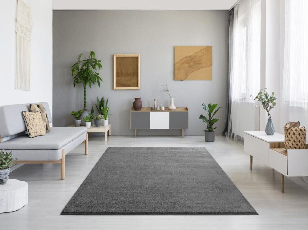 vente unique Tapis intérieur - uni - gris - 200 x 290 cm - MONTANA