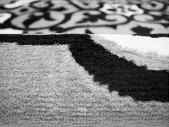 Vente Unique Tapis Motif Rosace - 200 X 290 Cm - Gris Et Noir - ROSIA