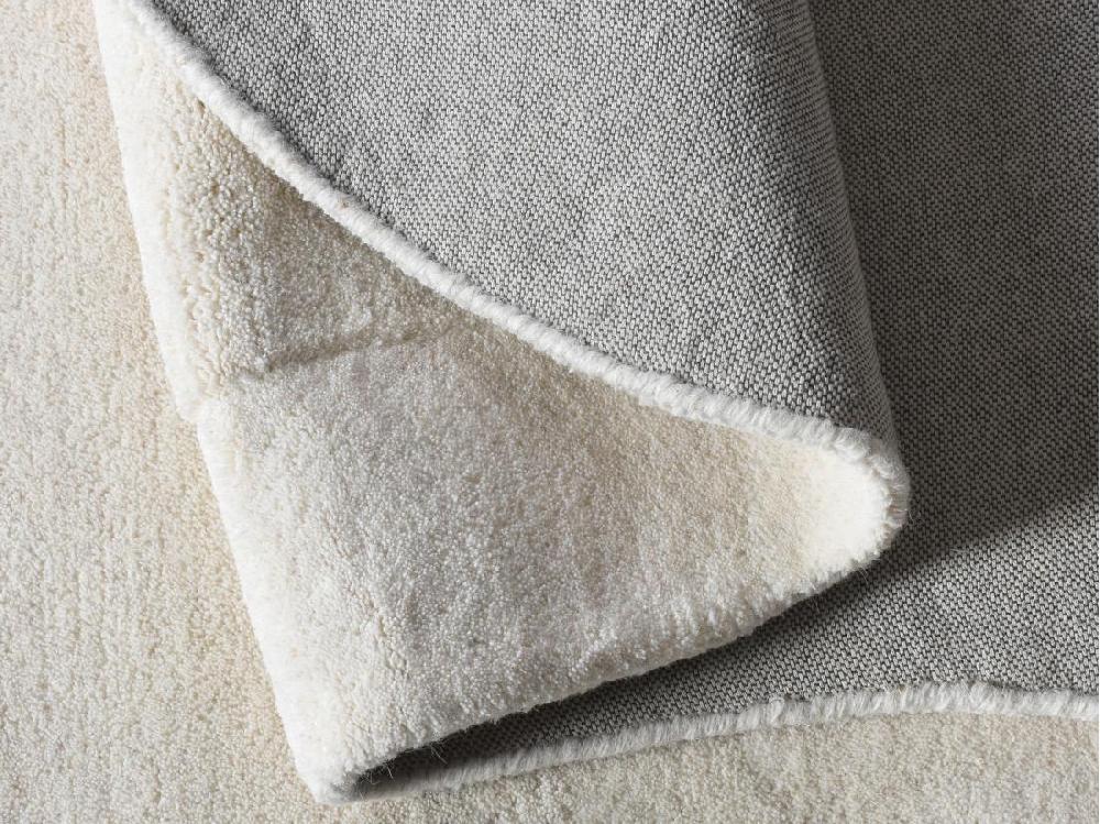 Vente Unique Tapis Organique Rond 100% Laine Fait à La Main - 300 X 300 Cm - 2200g/m2 - Crème - WILLOW