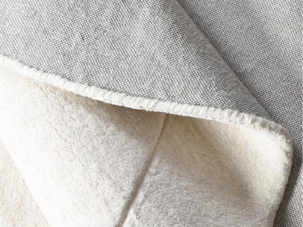 Vente Unique Tapis Organique Rond 100% Laine Fait à La Main - 300 X 300 Cm - 2200g/m2 - Crème - WILLOW