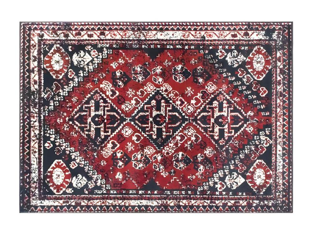 Vente Unique Tapis Oriental Vintage - 160 X 230 Cm - Rouge Et Noir - SYLHET