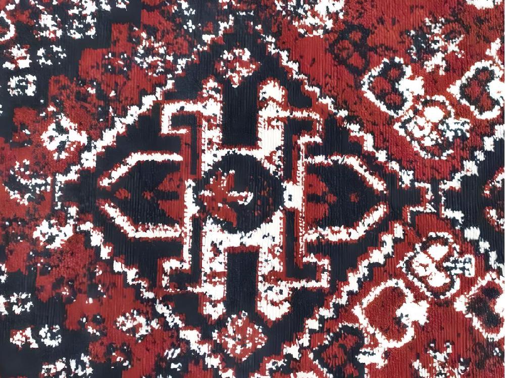 Vente Unique Tapis Oriental Vintage - 160 X 230 Cm - Rouge Et Noir - SYLHET