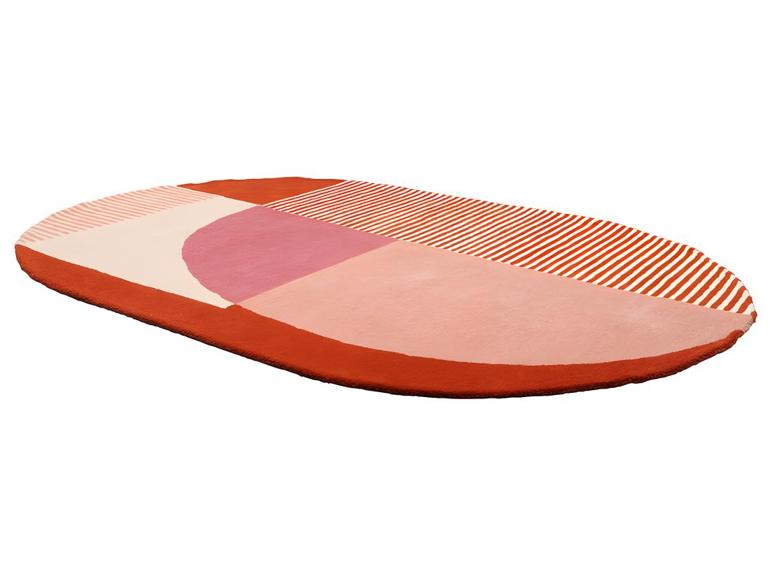 Vente Unique Tapis Ovale En Laine Tufté Main KABAR - 150 X 230 Cm - Rose