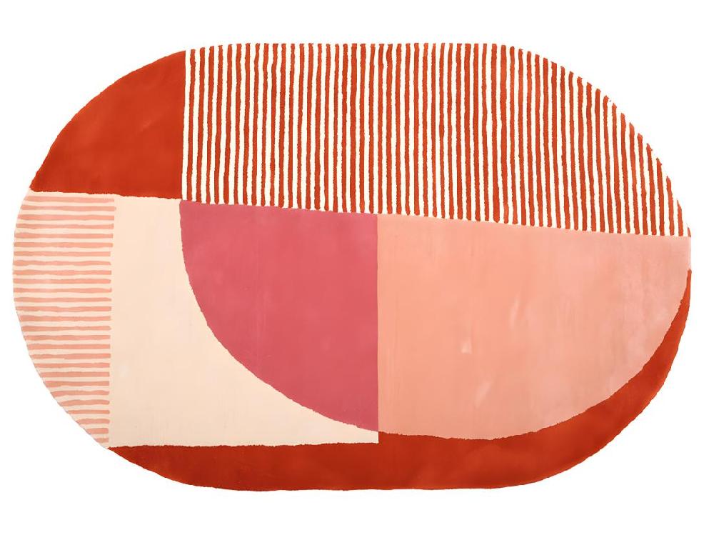 Vente Unique Tapis Ovale En Laine Tufté Main KABAR - 150 X 230 Cm - Rose