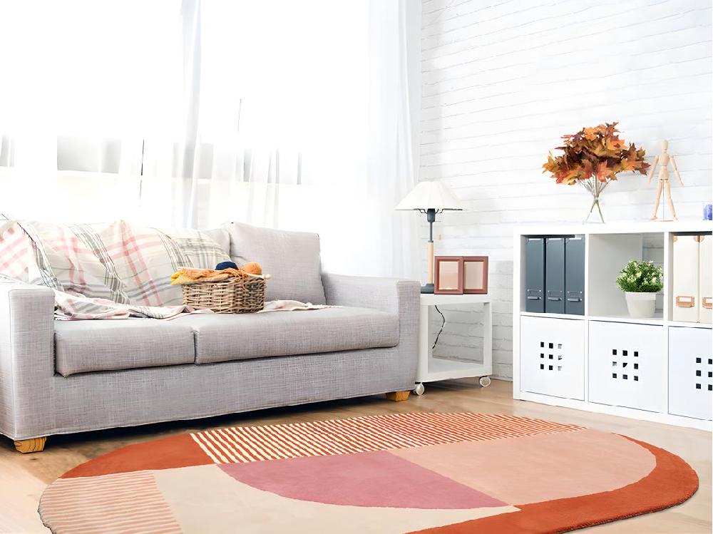 vente unique Tapis ovale en laine tufté main KABAR - 150 x 230 cm - Rose