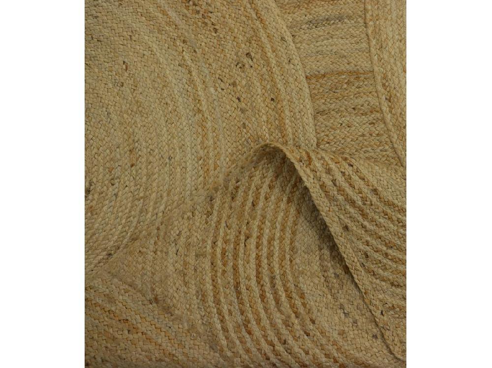 Vente Unique Tapis Rectangle 100% Jute Tressé - Motifs Circulaires - 200 X 290 Cm - Naturel - YVAYA