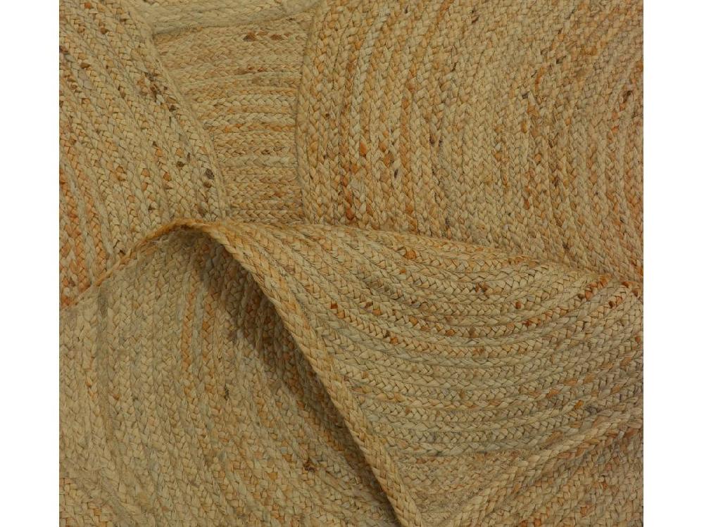 Vente Unique Tapis Rectangle 100% Jute Tressé - Motifs Circulaires - 160 X 230 Cm - Naturel - YVAYA