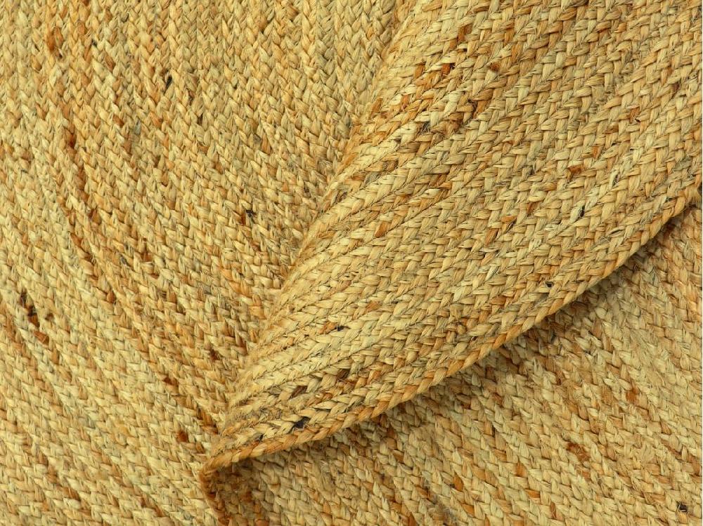 Vente Unique Tapis Rond 100% Jute - Tressage Spirale - D. 150 Cm - Naturel - KESIA