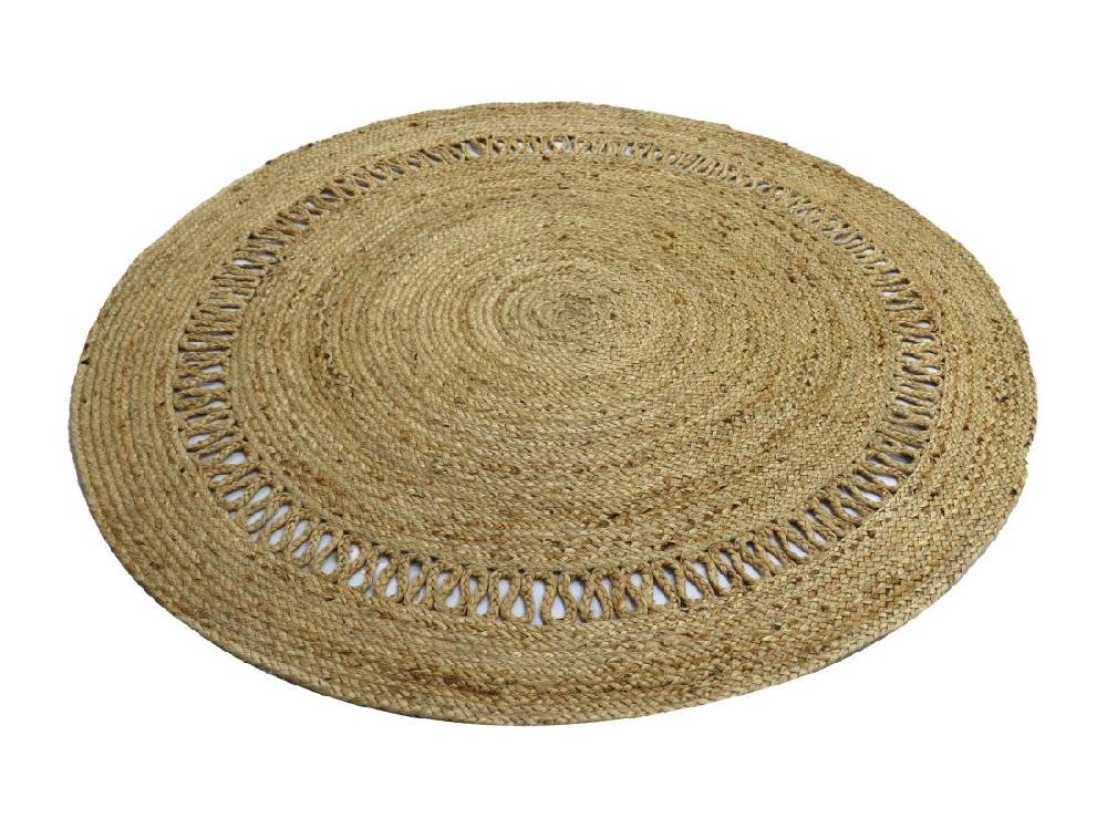 Vente Unique Tapis Rond Ajouré 100% Jute - D. 150 Cm - Naturel - ALYA