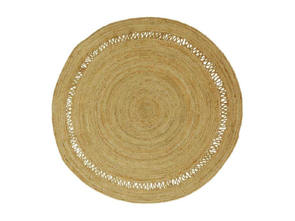 Vente Unique Tapis Rond Ajouré 100% Jute - D. 150 Cm - Naturel - ALYA