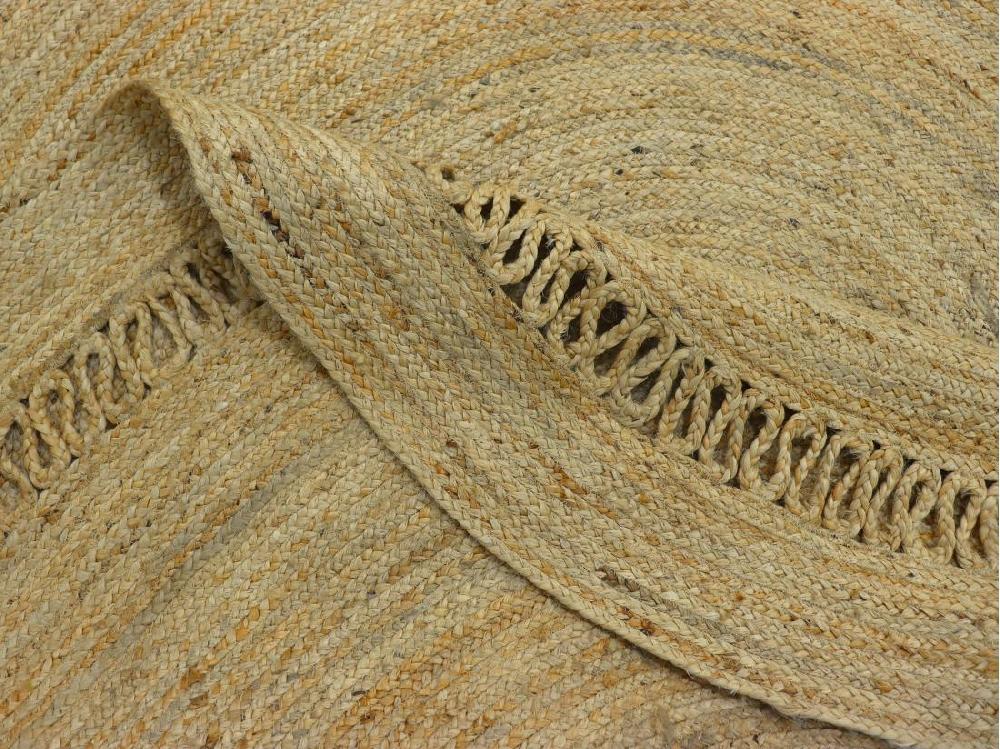 Vente Unique Tapis Rond Ajouré 100% Jute - D. 150 Cm - Naturel - ALYA