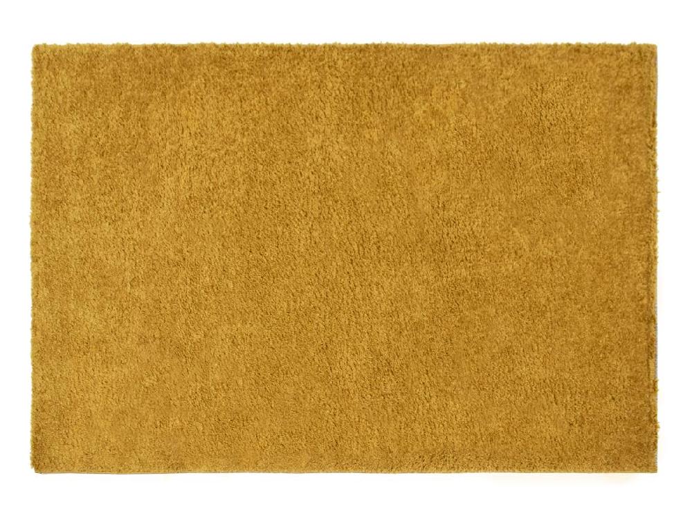 vente unique Tapis shaggy à poils longs - 120 x 170 cm - Jaune moutarde - MILINIO