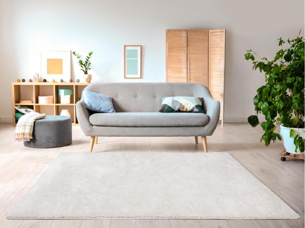 Vente Unique Tapis Shaggy à Poils Longs - 160 X 230 Cm - Blanc - MILINIO