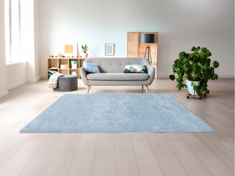vente unique Tapis shaggy à poils longs - 200x 300 cm - Bleu clair - MILINIO