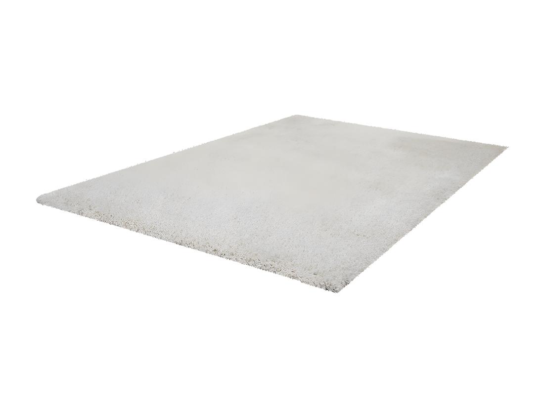 vente unique Tapis shaggy à poils longs microfibre - 160 x 230 cm - Blanc cassé - HARVEY