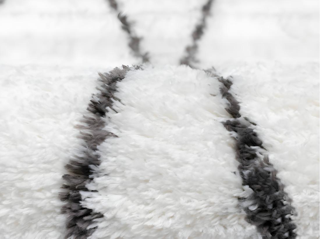 Vente Unique Tapis Shaggy à Poils Longs Style Berbère - 160 X 230 Cm - Beige Et Gris - HANIA