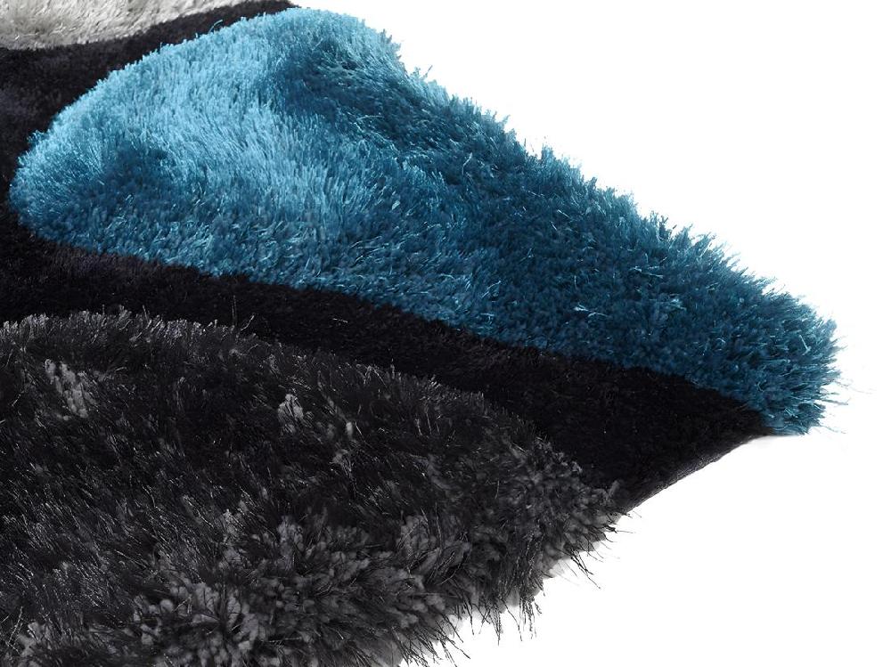 Vente Unique Tapis Shaggy à Poils Longs - Turquoise Et Gris - 120 X 170cm - PIETRA