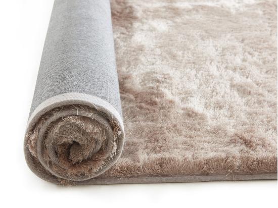 Vente Unique Tapis Shaggy à Poils Longs Ultra Doux - 160 X 230 Cm - Taupe Reflet Beige - DOLCE