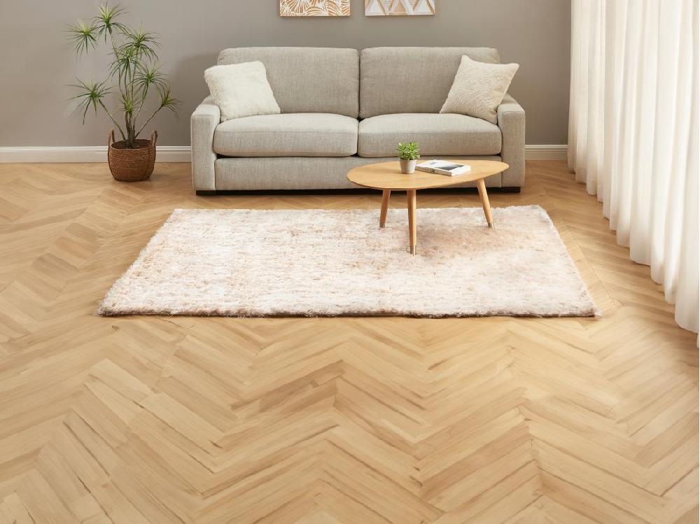 Vente Unique Tapis Shaggy à Poils Longs Ultra Doux - 200 X 290 Cm - Beige - DOLCE