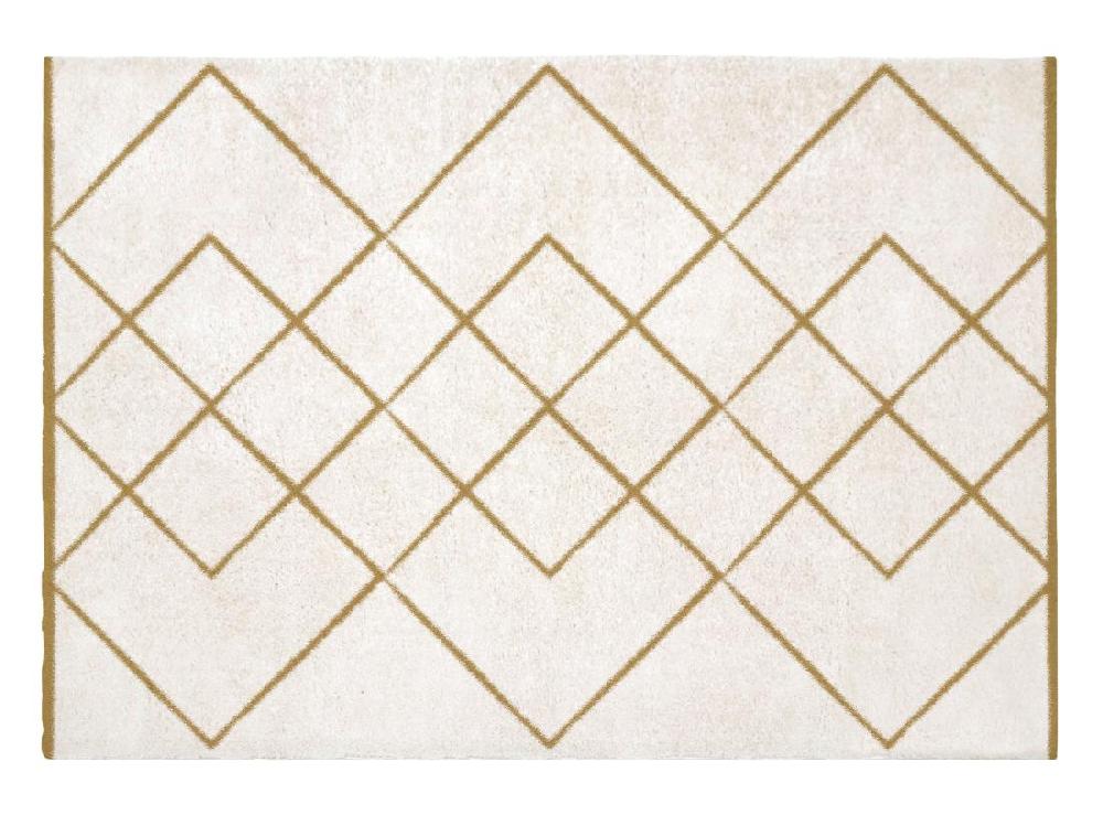 vente unique Tapis shaggy berbère - 200 x 290 cm - Blanc et doré - PRYSMI