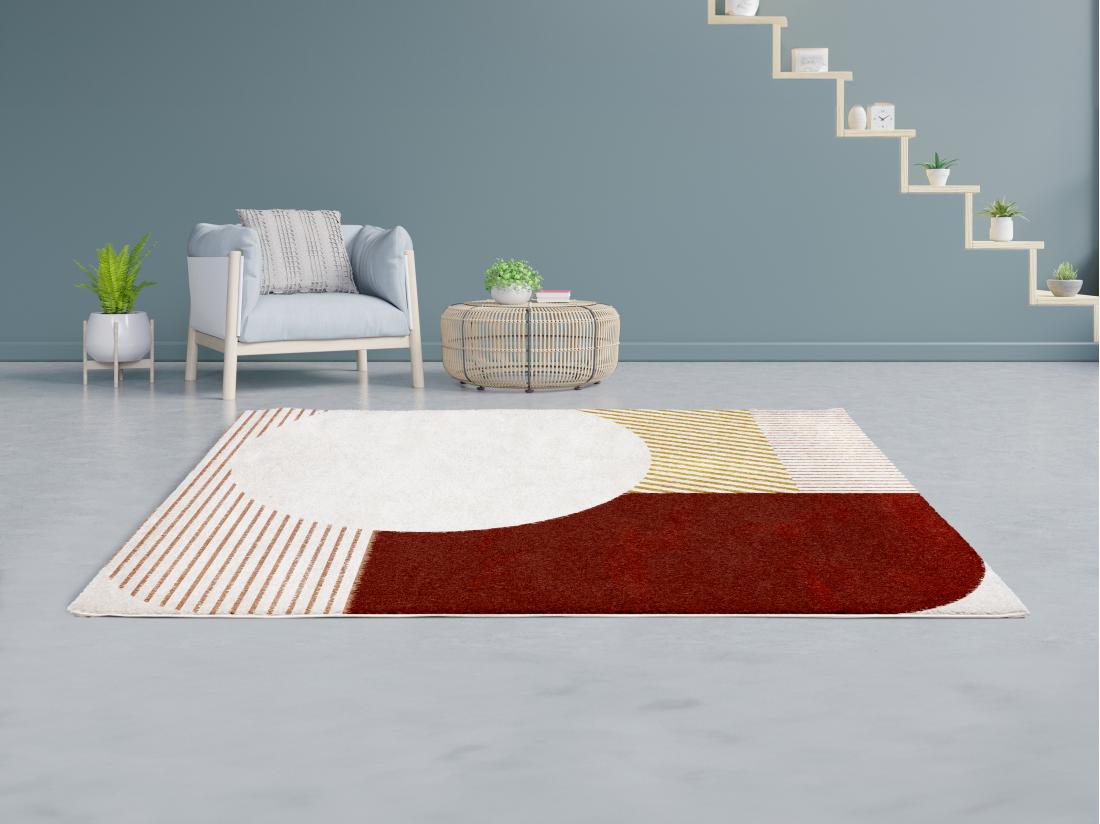 vente unique Tapis shaggy design - 160 x 230 cm - Multicolore - IMPERIA