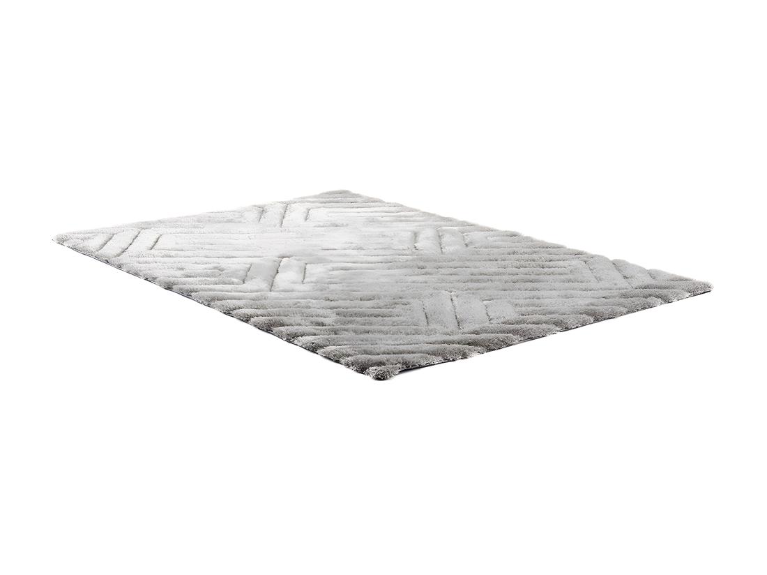 Vente Unique Tapis Shaggy En Relief à Poils Longs - 160 X 230 Cm - Gris - MAZE