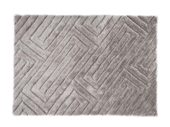 Vente Unique Tapis Shaggy En Relief à Poils Longs - 160 X 230 Cm - Gris - MAZE