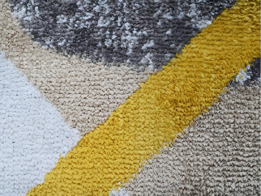 Vente Unique Tapis Style Contemporain - 160 X 230 Cm - Gris Noir Et Doré - PICADILLY