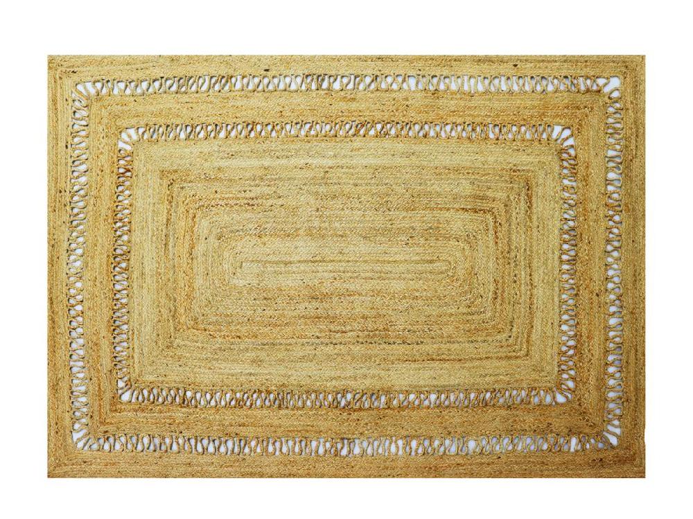 Vente Unique Tapis Tressé Ajouré 100% Jute - 160 X 230 Cm - Naturel - JARAVI