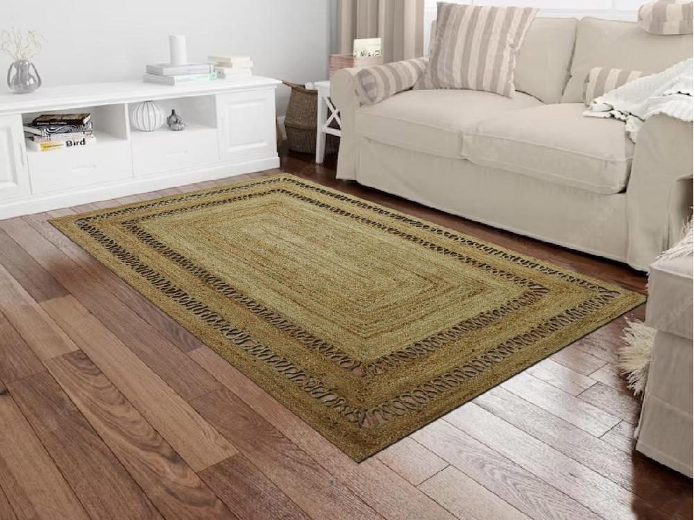 vente unique Tapis tressé ajouré 100% jute - 160 x 230 cm - Naturel - JARAVI