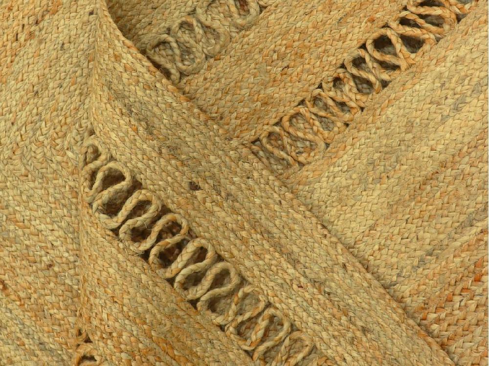 Vente Unique Tapis Tressé Ajouré 100% Jute - 200 X 290 Cm - Naturel - JARAVI