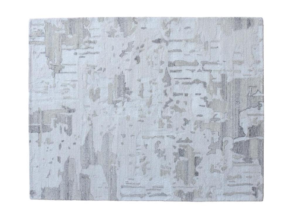 Vente Unique Tapis Vintage En Laine Et Viscose Fait à La Main - 200 X 290 Cm - 1500g/m² - Gris - MILORA