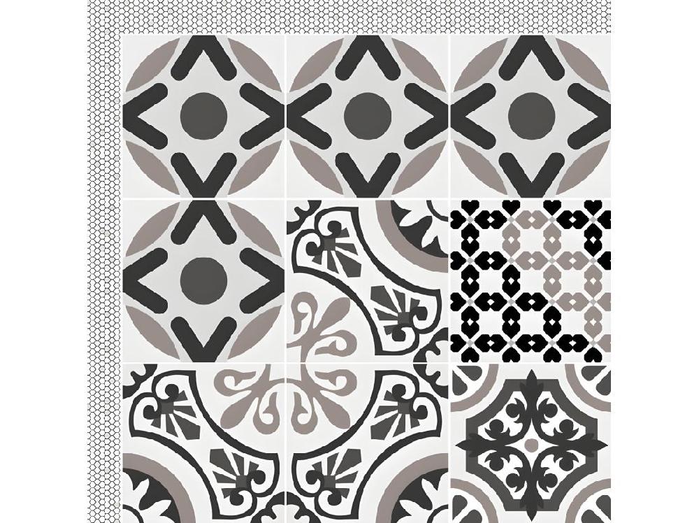 Vente Unique Tapis Vinyle Médium Bis L 50xL200cm - Naples Taupe - Vinyle